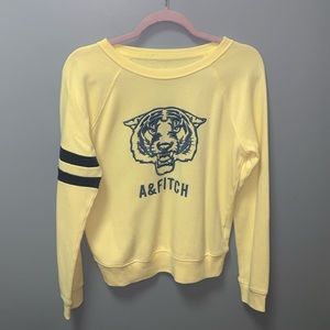 Ambercrombie & Fitch Yellow Crewneck with Tiger